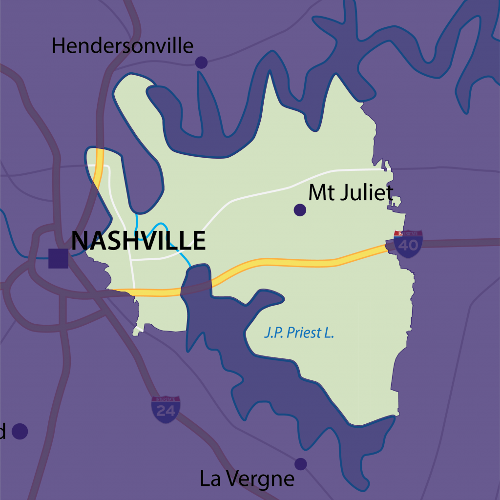 Mt Juliet tutoring territory map